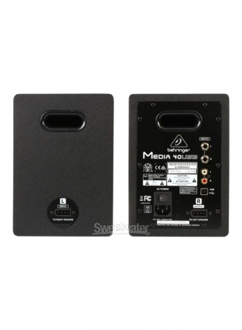 2-Piece Bi-Amped Digital Monitor Speaker Set MEDIA40USB Black