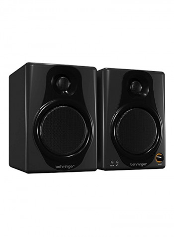 2-Piece Bi-Amped Digital Monitor Speaker Set MEDIA40USB Black