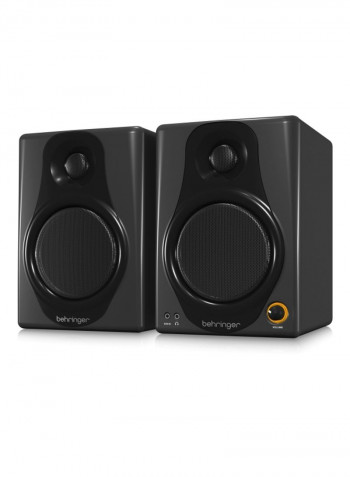 2-Piece Bi-Amped Digital Monitor Speaker Set MEDIA40USB Black