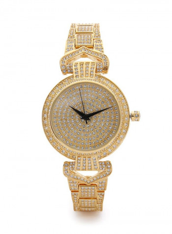 Women's 22K Gold Plated With Stones Analog Watch P21908-2