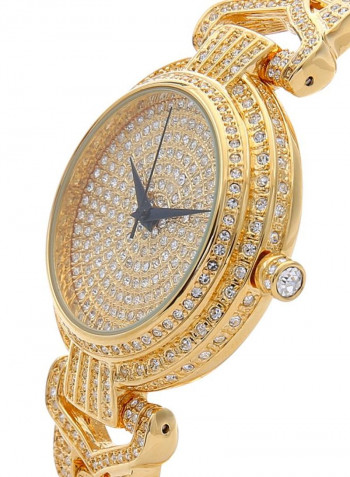 Women's 22K Gold Plated With Stones Analog Watch P21908-2