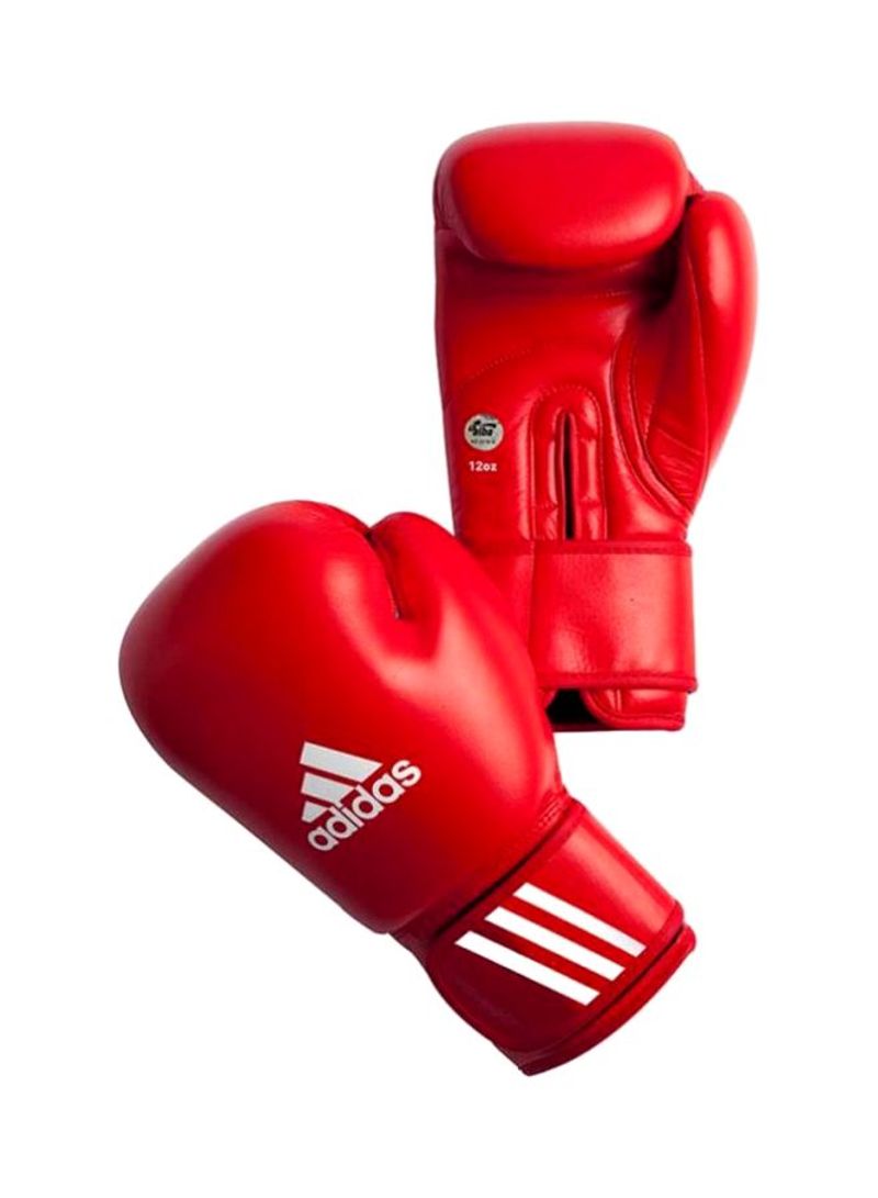 Pair Of Aiba Boxing Gloves Red/White 10ounce