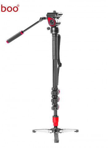 MQB Carbon Fiber Photography Monopod with Detachable Tripod Base Fluid Head 144cm Black