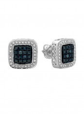 925 Sterling Silver 0.05 Ct Diamond Stud Earrings