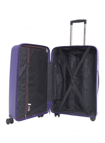 Hardside 3 Piece Luggage Trolley Set Purple