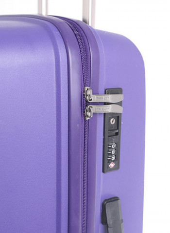 Hardside 3 Piece Luggage Trolley Set Purple