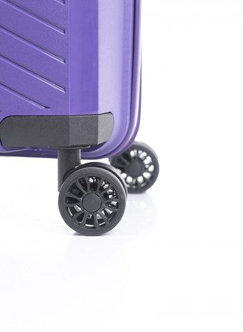 Hardside 3 Piece Luggage Trolley Set Purple