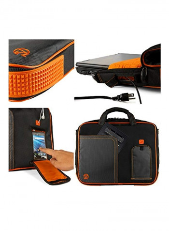 Laptop Messenger Bag For Asus ViviBook/K Series/EEEBOOK 14-Inch Black/Orange