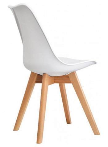 4-Piece Dining Chair Set White/Beige 45centimeter