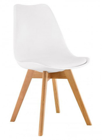 4-Piece Dining Chair Set White/Beige 45centimeter