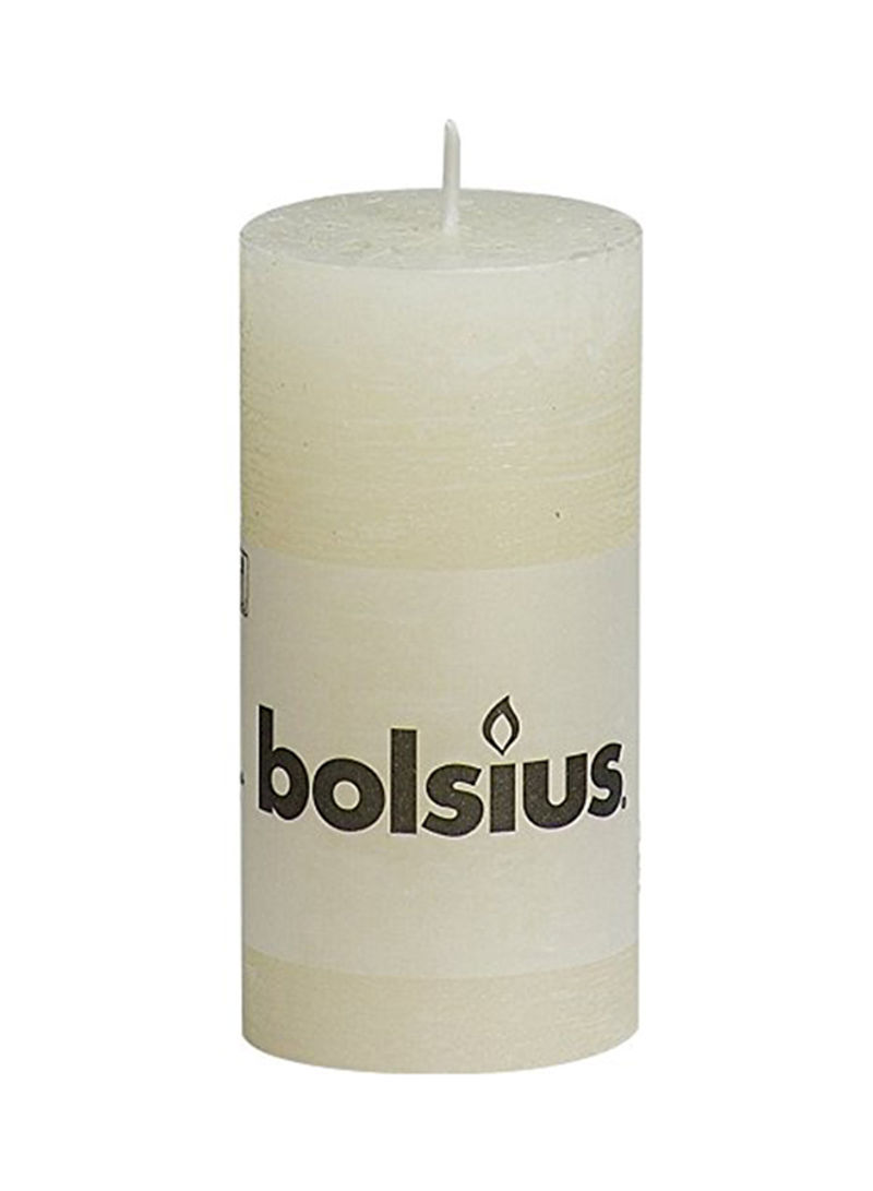 8-Piece Rustic Pillar Candle White