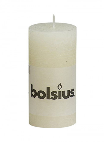 8-Piece Rustic Pillar Candle White