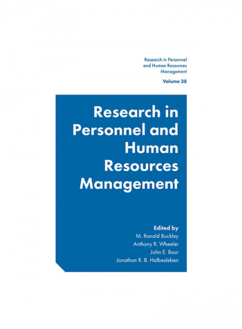 Research In Personnel And Human Resources Management Hardcover