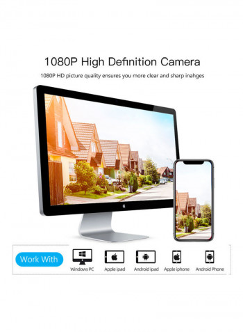 2MP Full HD PTZ Dome Camera White/Black