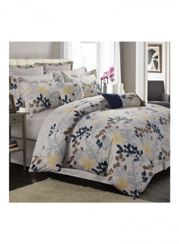 5-Piece Duvet Cover Set Yellow/White/Blue King