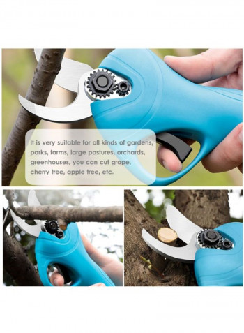 Professional Cordless Electric Pruning Shears Kit Blue 30centimeter