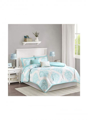 5-Piece Bed Sheet Set Polyester Aqua