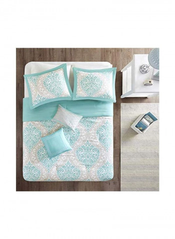 5-Piece Bed Sheet Set Polyester Aqua