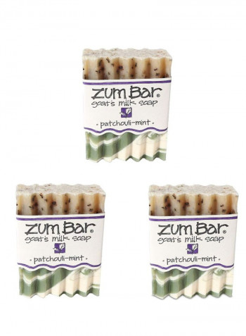 Pack Of 3 Patchouli Mint Goat's Milk Zum Bar Soap Beige/Green/White 3 x 3ounce