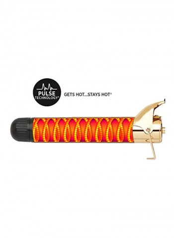 24 Karat Gold Extra-Long Barrel Curling Iron Gold/Black