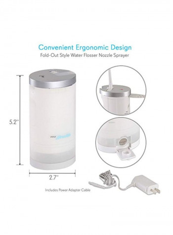 Portable Electric Water Flosser White/Silver