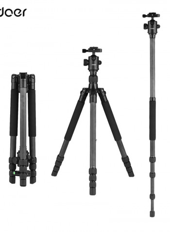 Lightweight Travel Carbon Fiber Tripod Monopod With Ball Head Carry Bag 64inch Black