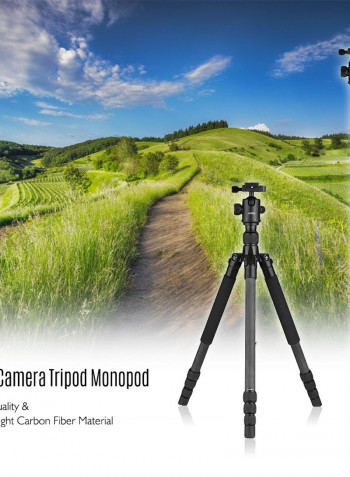 Lightweight Travel Carbon Fiber Tripod Monopod With Ball Head Carry Bag 64inch Black