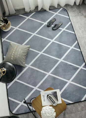 Geomatrical Pattern Mat Grey/White 80x190centimeter