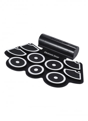 Portable Electronic Roll Up Drum Pad with Drumsticks Foot Pedals USB 3.5mm Audio Cable