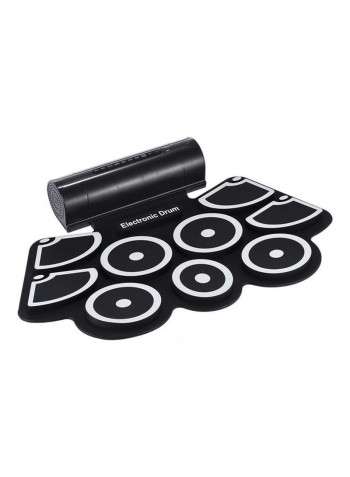 Portable Electronic Roll Up Drum Pad with Drumsticks Foot Pedals USB 3.5mm Audio Cable