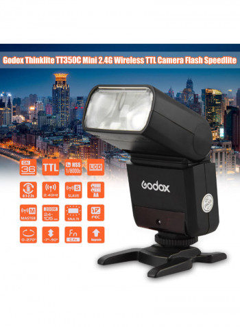 Thinklite TT350C Mini 2.4G Wireless TTL Camera Flash Master Black