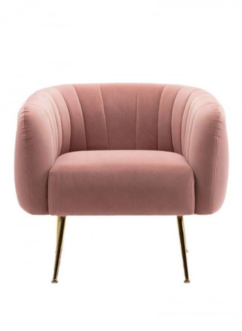 Upholstered Tub Velvet Arm Chair Light Pink