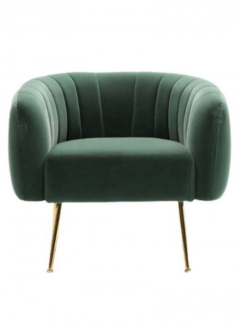 Upholstered Tub Velvet Arm Chair Green