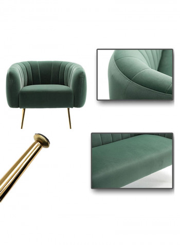 Upholstered Tub Velvet Arm Chair Green
