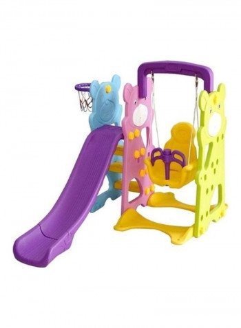 3-In-1 Swing And Slide With Basketball Hoop 100x50x50cm