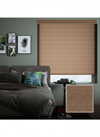 Single Mist Solar Roller Non-Blackout Window Shade Light Brown 220x240cm
