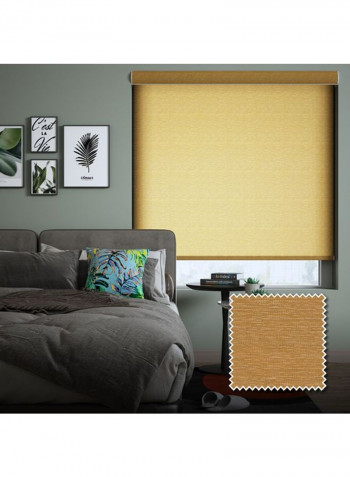 Single Mist Solar Roller Non-Blackout Window Shade Yellow 220x240cm