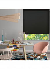 Single Mist Solar Roller Non-Blackout Window Shade Black 220x240cm
