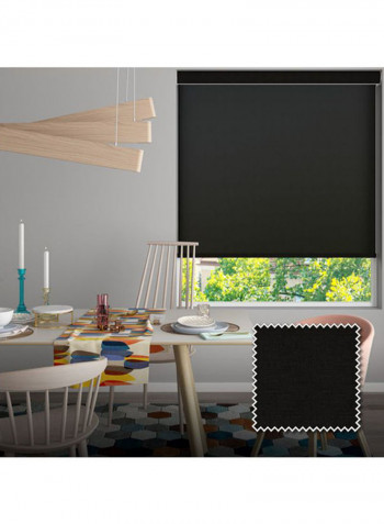Single Mist Solar Roller Non-Blackout Window Shade Black 220x240cm