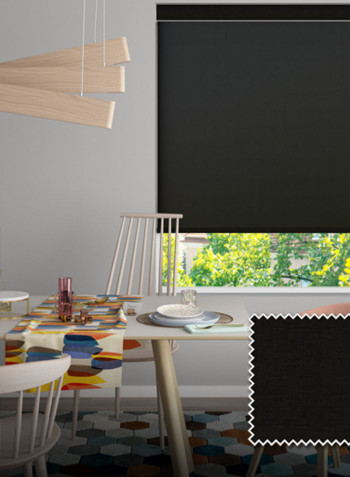 Single Mist Solar Roller Non-Blackout Window Shade Black 220x240cm