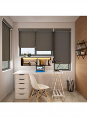Single Mist Solar Roller Non-Blackout Window Shade Grey 220x240cm