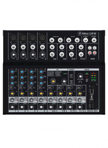 12-Channel Compact Effects Mixer Mix12FX-UK Black