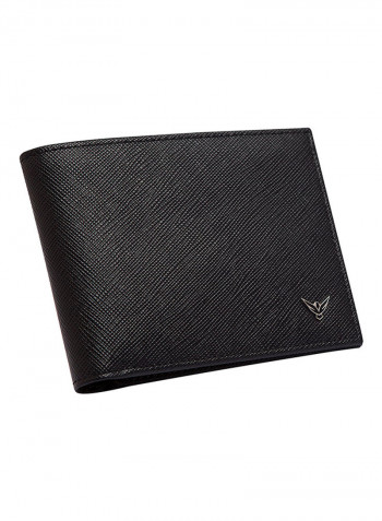 Saffiano Nero Bi-Fold Wallet أسود