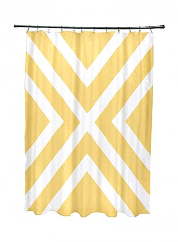 X Marks Spots Polyester Shower Curtain Lemon/White