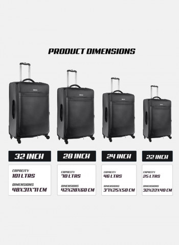 4-Piece Rolling Luggage Trolley Set