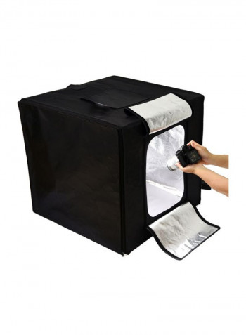 LED Mini Photography Studio Shooting Tent 80x80x80centimeter Black