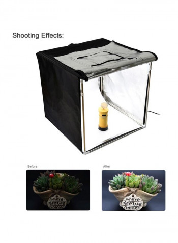 LED Mini Photography Studio Shooting Tent 80x80x80centimeter Black