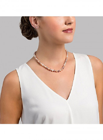 925 Sterling Silver Cultured Pearl Beaded Necklace