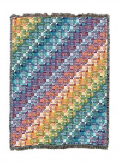Kaleidoscope Rainbow Woven Blanket Multicolour 72 x 54inch