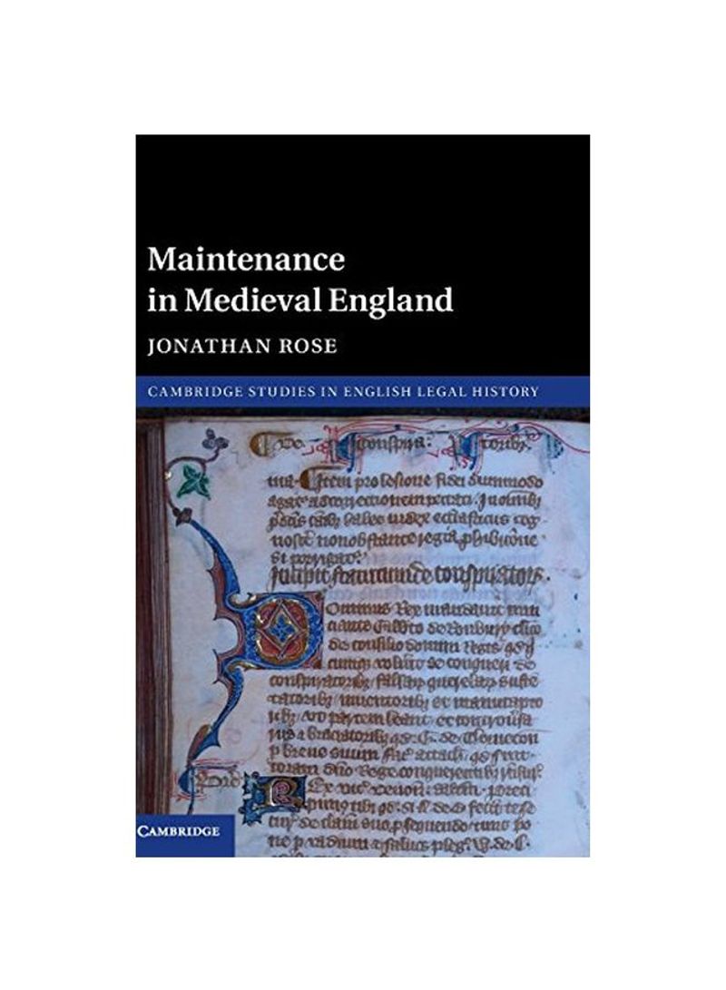 Maintenance In Medieval England Hardcover